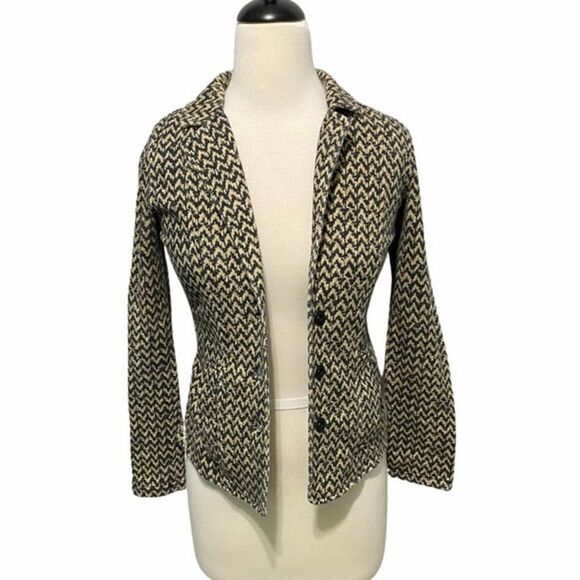 Hurley Winchester‎ Chevron Print Blazer Tan Small - Picture 13 of 16